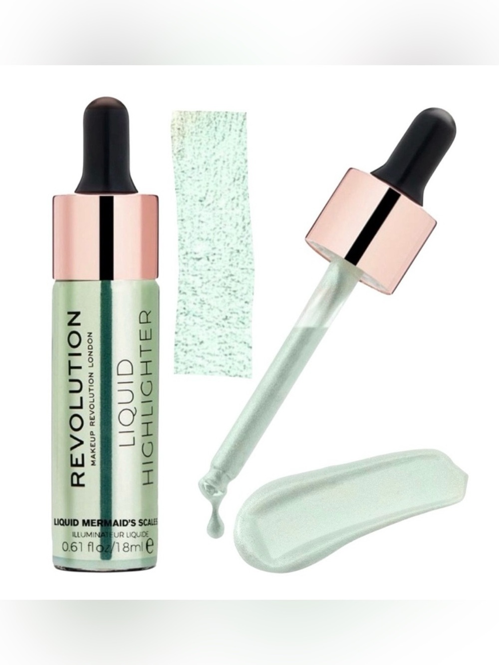 🌻 Revolution Iridescent Teal Liquid Highlighter or Eye Shadow HTF Full Size NEW - Picture 2 of 4